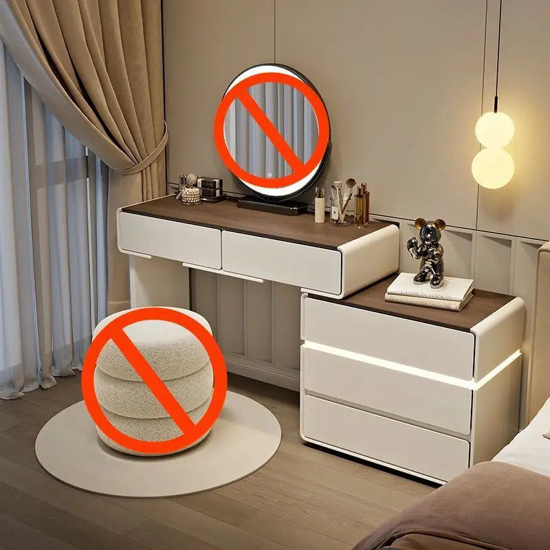 Commode à plinthes en bois massif, moderne et simple, style crème, pour petit appartement, table de maquillage, chambre à coucher, chevet intégré, nouvelle collection