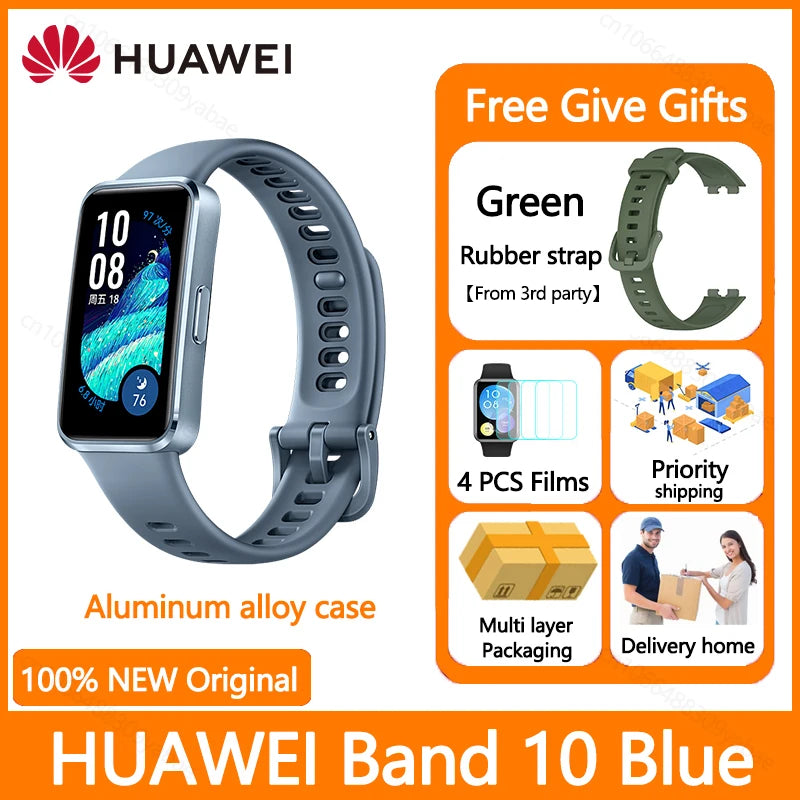 Montre connectée Huawei Band 10, originale, Compatible avec IOS et Android, suivi du sommeil, moniteur de santé, autonomie de 14 jours, nouvelle collection 2025