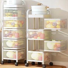 Petit chariot de rangement multicouche, chariot de cuisine moderne et créatif, meubles de maison simples, étagère rotative au sol, boîte à collation pour salon