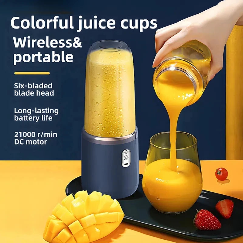 Presse-agrumes électrique Portable 400ml, presse-fruits, chargeur USB, citron, Orange, tasse de jus de fruits, mélangeur de Smoothie, 2 tasses