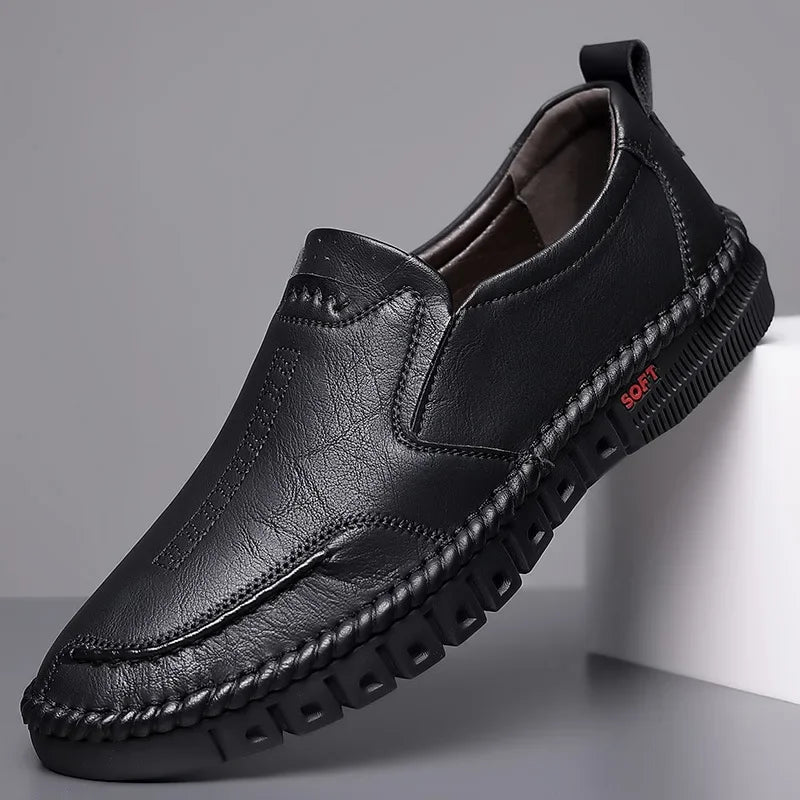 Chaussures en cuir décontractées pour hommes, mocassins respirants, baskets confortables pour l'été