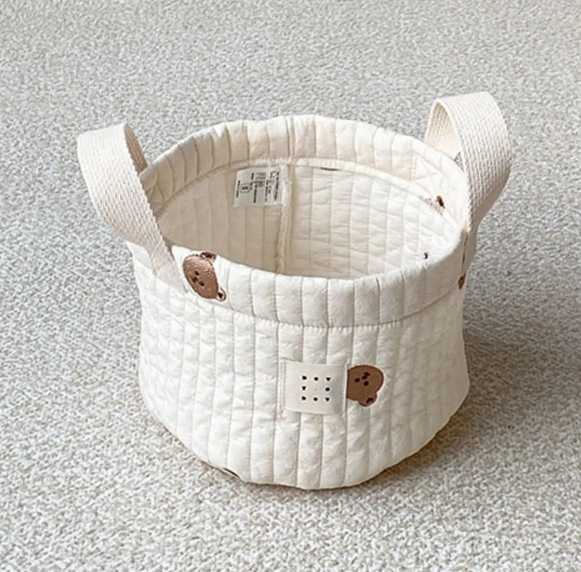 Sac d'organisation en coton Beige brodé pour couches de bébé, sac de rangement pour jouets, panier de rangement polyvalent pour berceau, 1 pièce