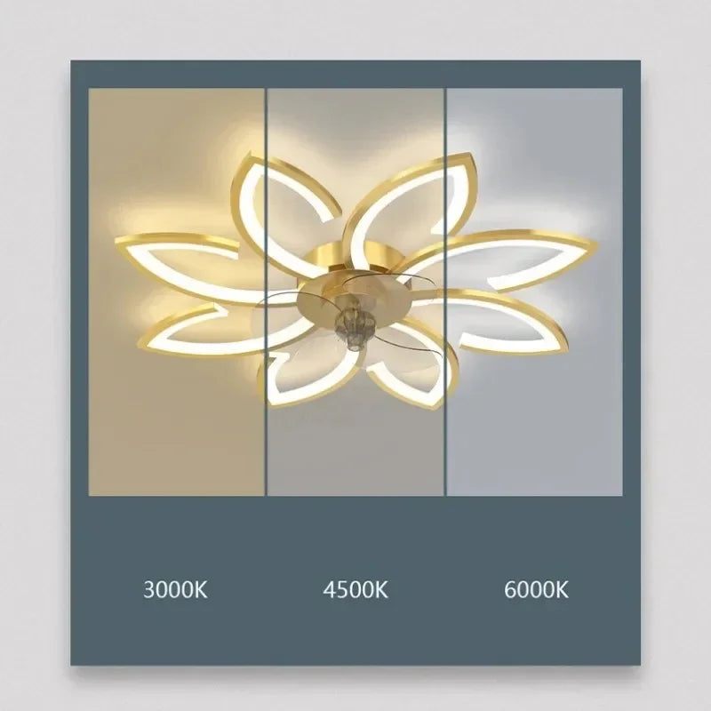 Modern LED Ceiling Fan Light with Remote Pendant Lamp for Living Room Dining Room Bedroom Home Decor Hanging Lighting Fixture