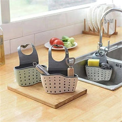 Panier suspendu de vidange d'évier, accessoires de cuisine réglables, sac d'évier en caoutchouc, étagère en éponge à savon, support de robinet pour salle de bains 1 pièce