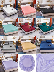 Drap-housse en Satin imitation soie avec bandes élastiques, couvre-matelas antidérapant et réglable, bonnet de lit, double, Queen, King