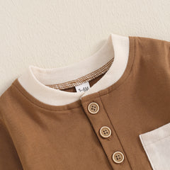 Citgeett-Barboteuse à rayures pour bébés garçons, combinaisons d'automne, vêtements pour bébés, boutons de documents, manches longues, abonnés