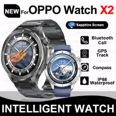 Pour montre OPPO X2 GPS trackes montre intelligente hommes boussole AMOLED écran fréquence cardiaque Bluetooth appel IP68 étanche Smartwatch 2025New