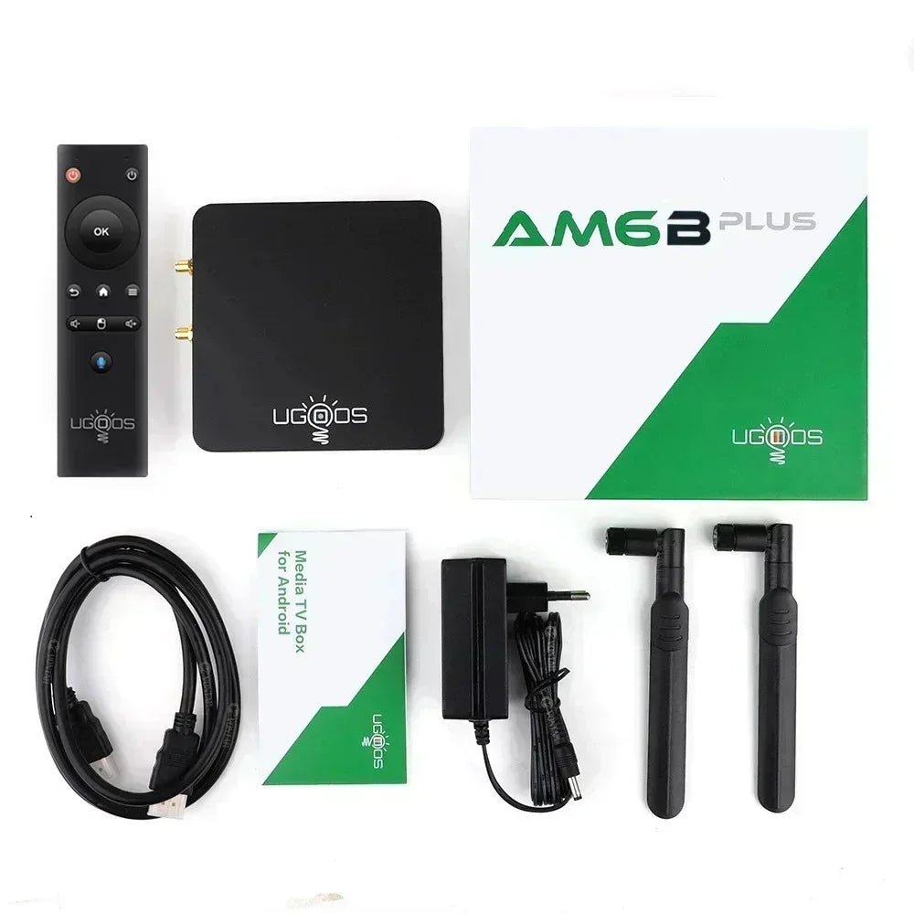 Ugoos AM6B plus Amlogic S922X-J Android 9 boîtier de télévision intelligent 4GB DDR4 32GB Wifi 6 1000M BT5.0 4K décodeur AM6 Plus boîtier de télévision