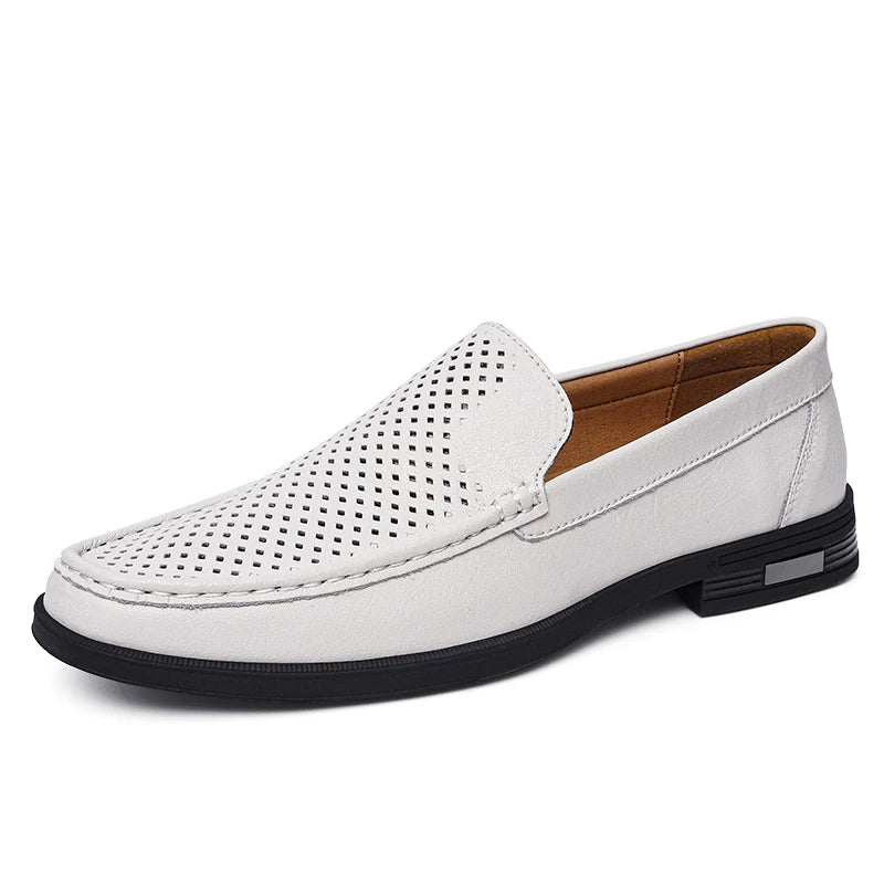 Chaussures en cuir véritable pour hommes, chaussures formelles à enfiler pour le bureau, pour fête de mariage, chaussures habillées pour la conduite, mocassins paresseux