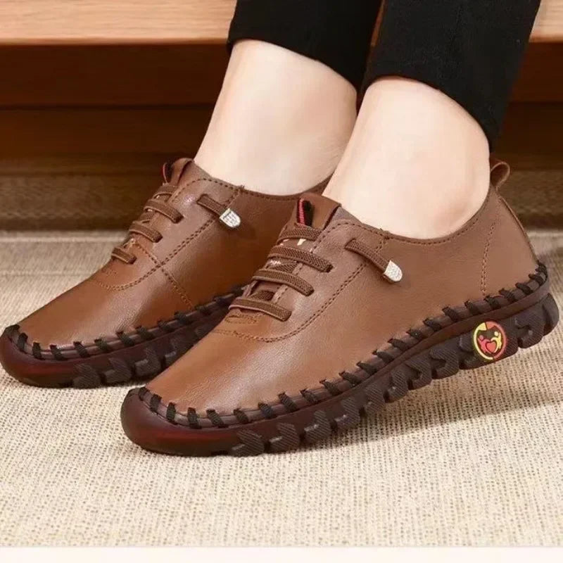Chaussures d’été plat pour femmes 2024 mocassins orthopédiques femme mocassins cousus Slip sur couture maman chaussures single zapatillas de mujer