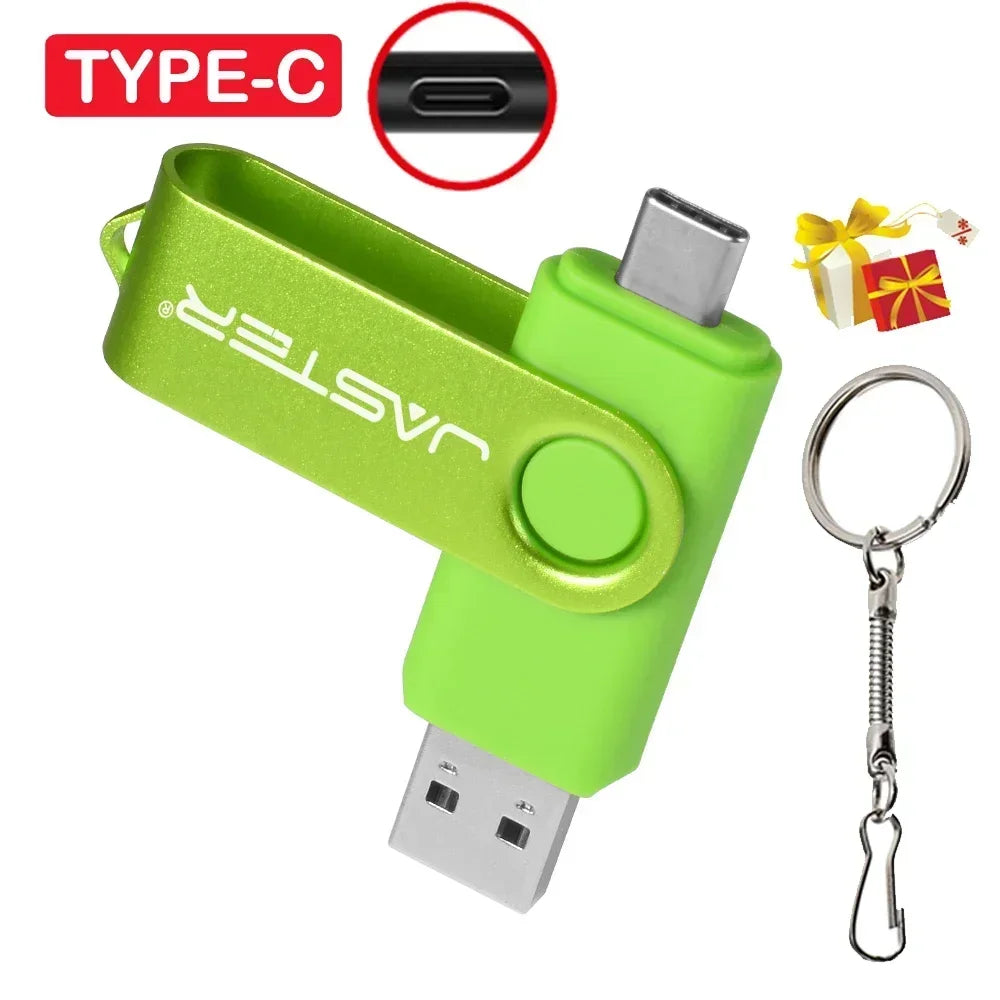TYPE-C clé USB 128GB capacité réelle clé USB 64GB porte-clés gratuit clé mémoire cadeau d'affaires créatif rouge U disque bleu 32G