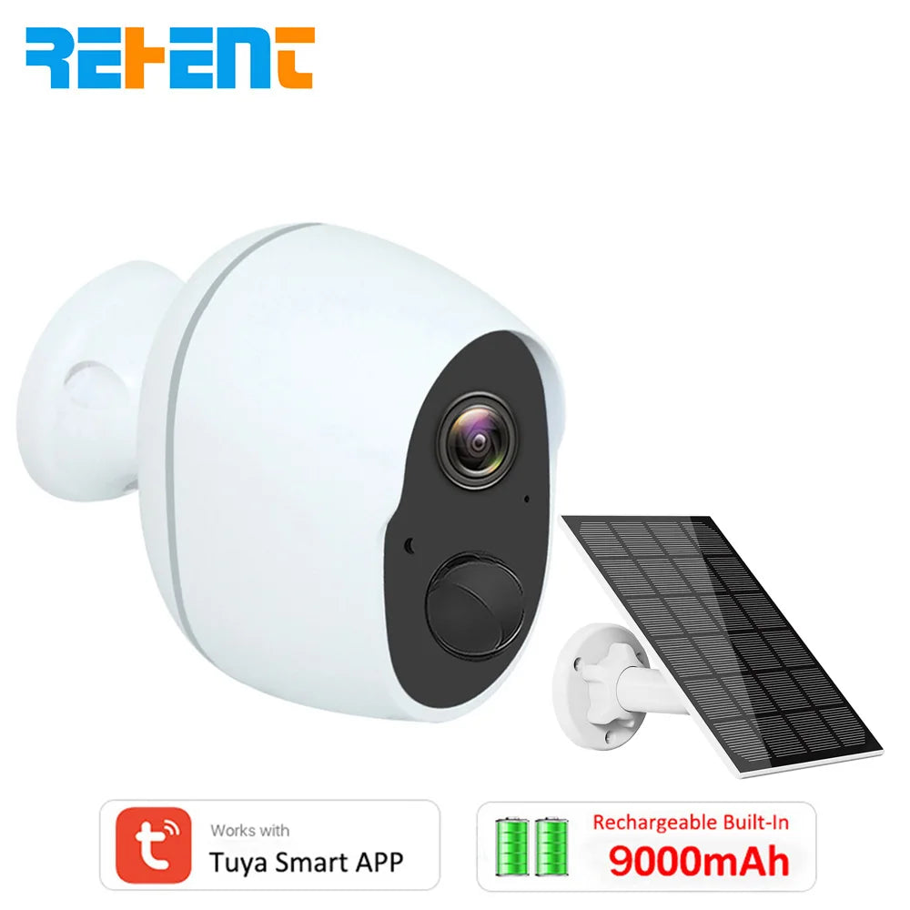 REHENT 3MP 9000mAh batterie WIFI caméras de Surveillance Tuya maison intelligente Protection de sécurité extérieure sans fil CCTV caméra panneau solaire