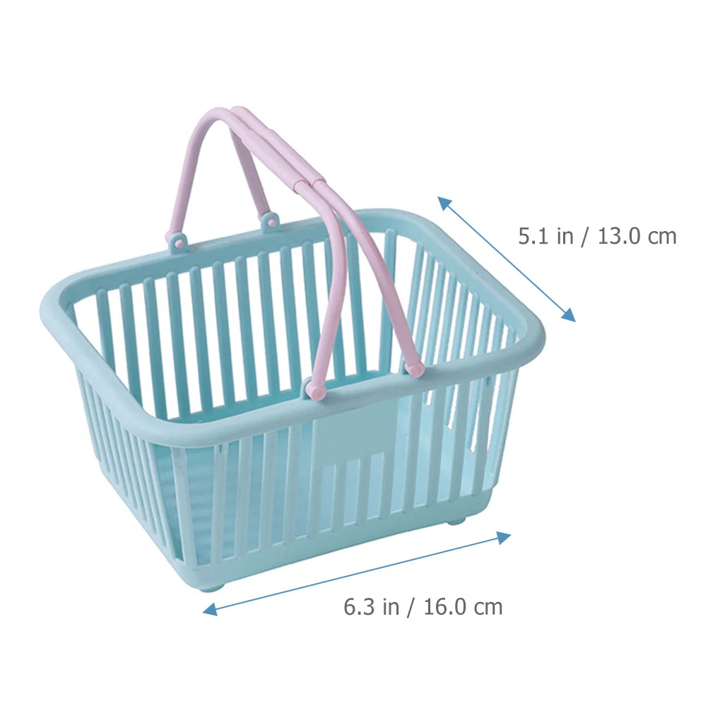 Paniers de cueillette de fraises et cerises, 4 pièces, petits paniers de courses à main en plastique, boîte de rangement de jouets pour enfants, panier de douche Portable pour salle de bain
