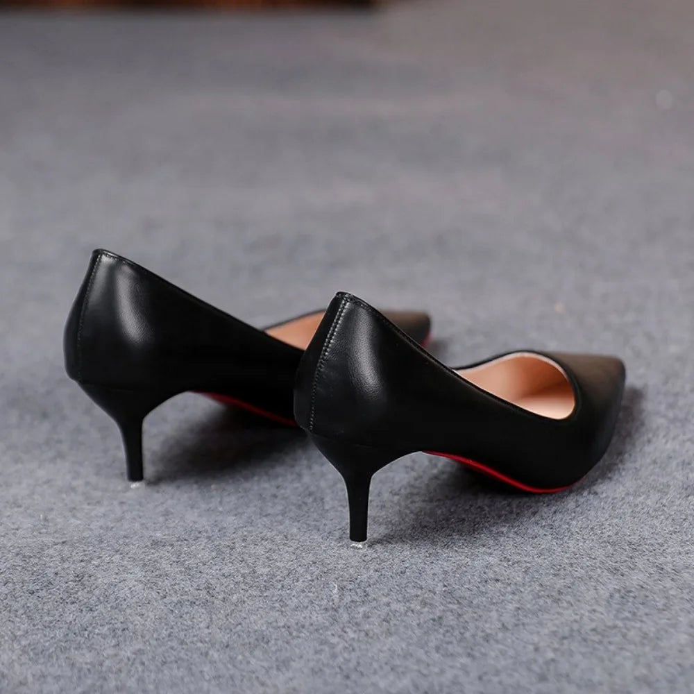 Talons hauts Sexy et à la mode pour femmes, talons hauts fins noirs à bouche peu profonde pour femmes, tailles 34 à 43, printemps et automne 2024