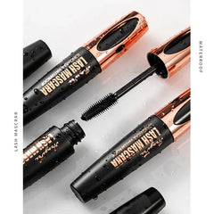 Mascara noir anti-transpiration imperméable pour femme, extension de cils allongée, maquillage cosmétique, injFiber