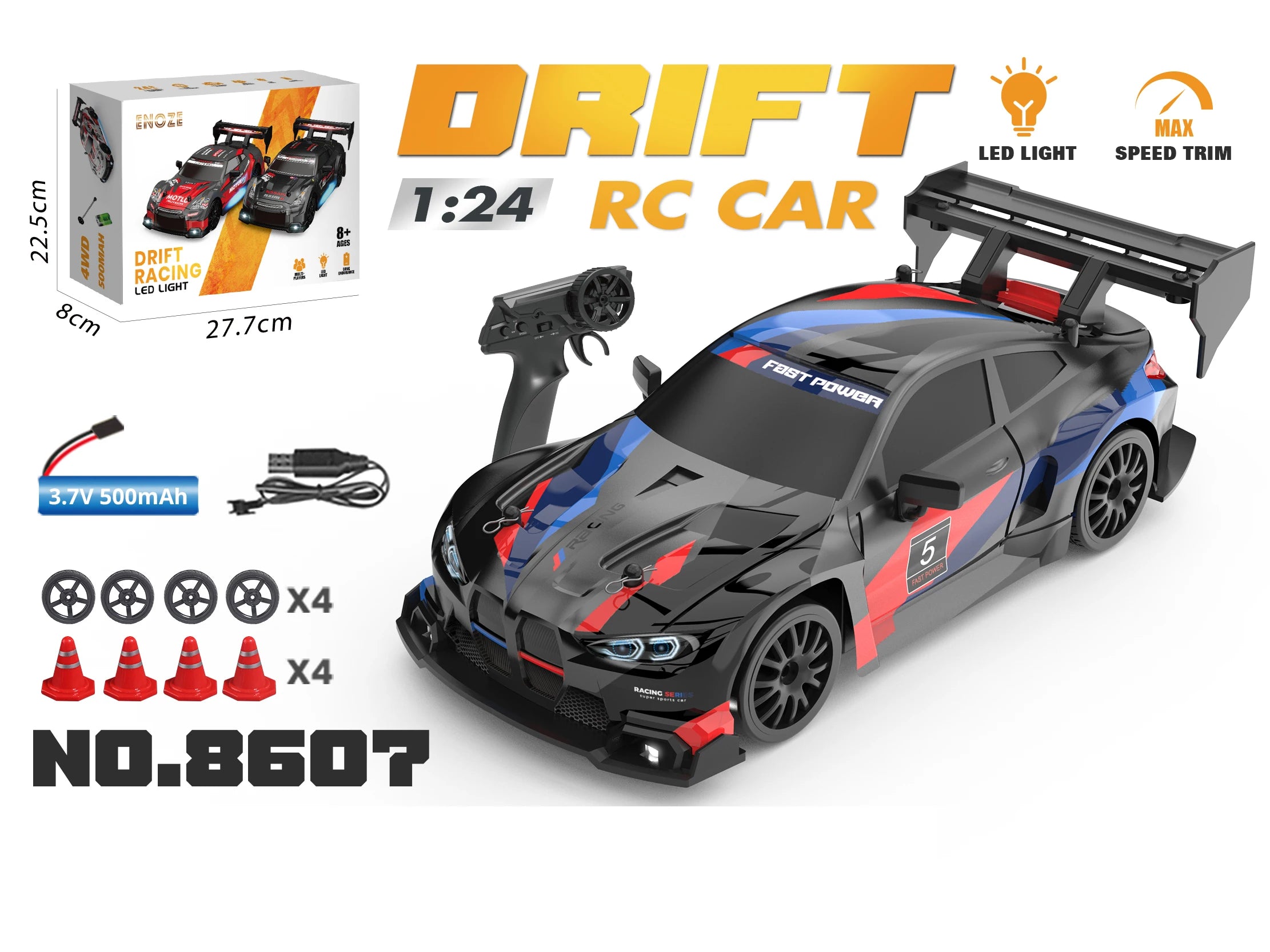 1:24 haute vitesse RC dérive voiture 2.4G 4WD télécommande Mini voiture de course compétition voiture de course jouet pour les enfants