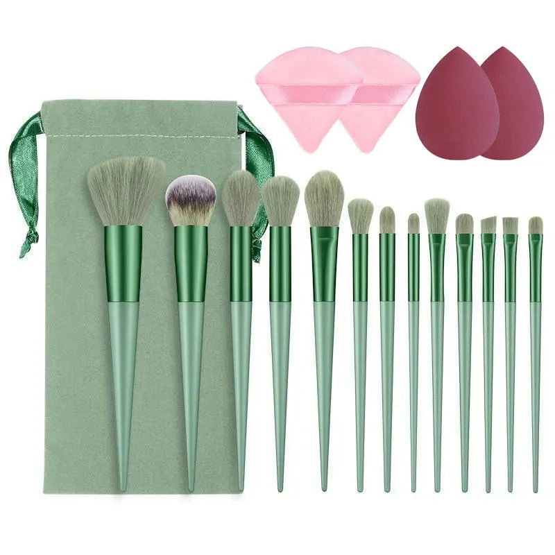 Makeup Brushes Set With 4 Sponge Puff Make-up for women Korean Cosmetics Foundation Blush Brush Complete Kit
