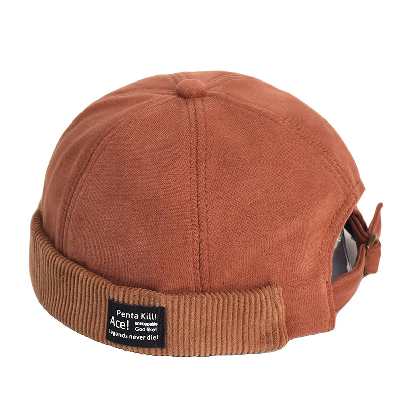 Bocca Beanie Hat Without Visor Docker Brimless Hats Dome Corduroy For Men Women Y2K Vintage Retro Streetwear Winter Autumn Cap