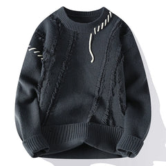 Automne hiver chaud hommes chandails tricotés mode Patchwork col rond tricot pulls coréen Streetwear pull décontracté hommes vêtements