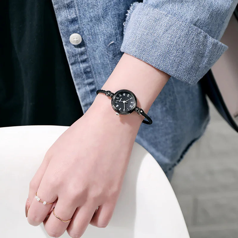 YIKAZE petit Bracelet en or montre de luxe en acier inoxydable rétro dames montre-Bracelet à Quartz mode décontracté mince chaîne montres