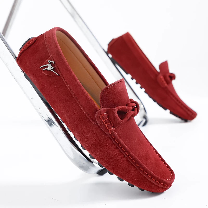 Mocassins de travail coordonnants pour hommes, chaussures provoqué de banquet haut de gamme, rouge, à la mode, style britannique