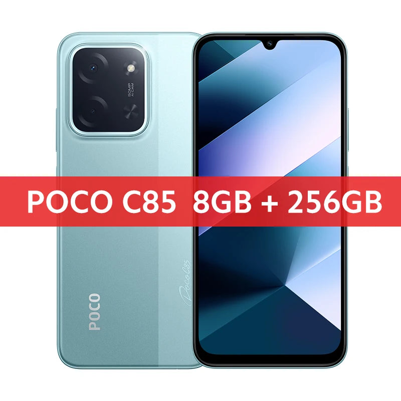 POCO C85 Version mondiale Smartphone MediaTek Helio G81-Ultra 6.9 "affichage Dot Drop batterie 6000mAh 50MP double caméra 33W NFC IP64