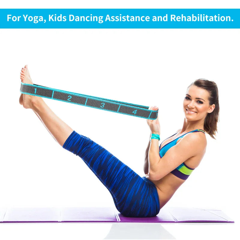 Sangle d'étirement élastique de yoga avec boucles, sangle extensible pour ballet, jambe, corps, bande extensible pour yoga, danse, Pilates, gymnastique