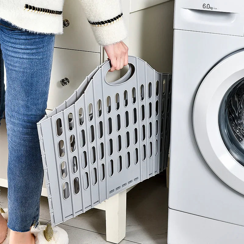 Panier à linge pliable avec support mural, panier à vêtements pliable et étanche, organisateur permettant de gagner de l'espace pour salle de bain, rangement, chambre à coucher