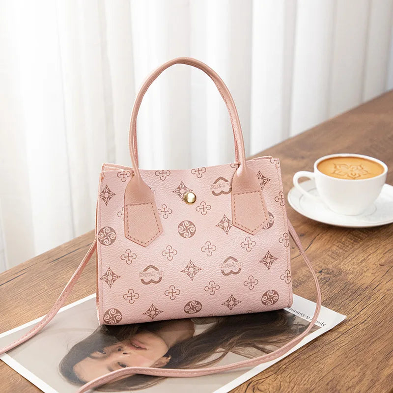 Sac à bandoulière imprimé rétro minimaliste urbain, Mini sac contrasté, sac à main croisé diagonale de grande capacité à la mode
