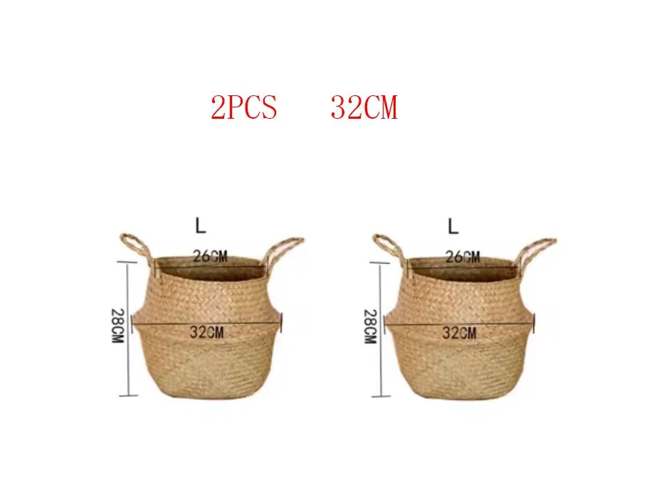 SeAbropérer-Pot de fleurs en rotin pour rangement de vêtements sales, WF1015