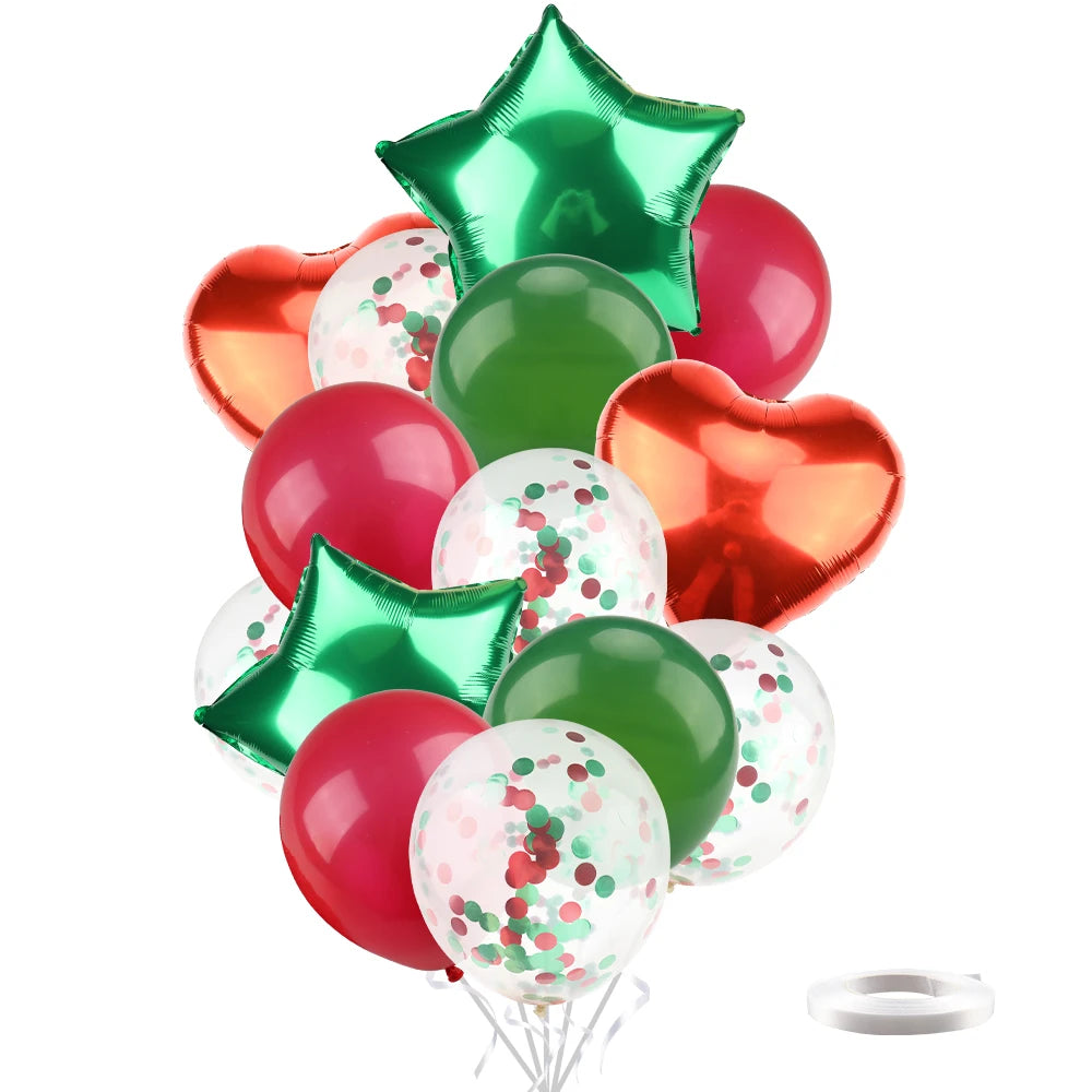 Ballons métalliques en forme d'étoile et de cœur, 14 pièces, ensemble de confettis or rouge bleu rose pour joyeux anniversaire, réception-cadeau pour bébé, mariage