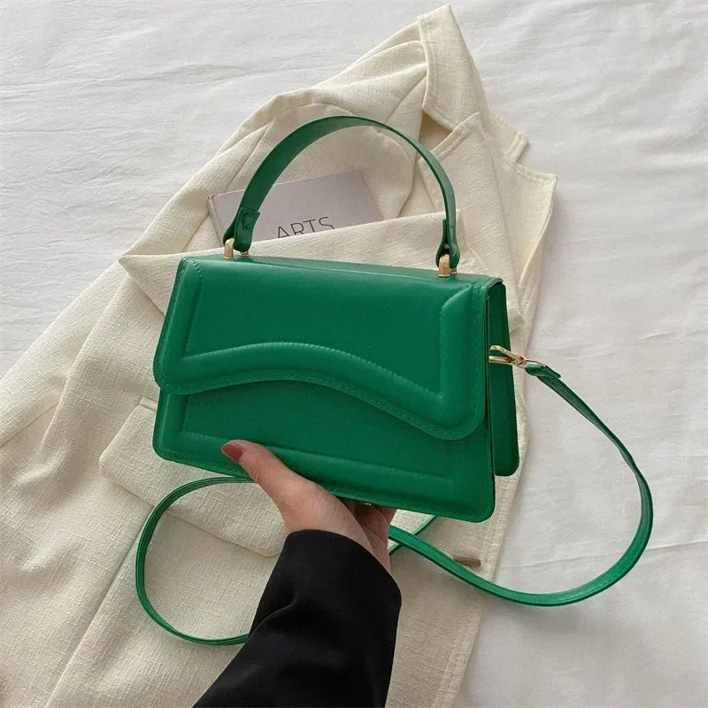 Sac à main en cuir PU de bonne qualité pour femmes, sac à bandoulière de couleur unie, petit fourre-tout pour femmes et filles