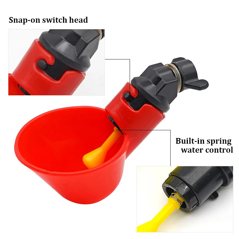 6-36 pièces poulet caille suspendus tasses d'eau mamelon bol à boire oiseaux mangeoire à eau bol abreuvoir tasse pour jardin automatique volaille