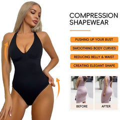 Licou Body V profond Camisole sangle réglable Shapewear haut ventre contrôle femmes Sexy string corps Shaper sans couture Fajas 2025