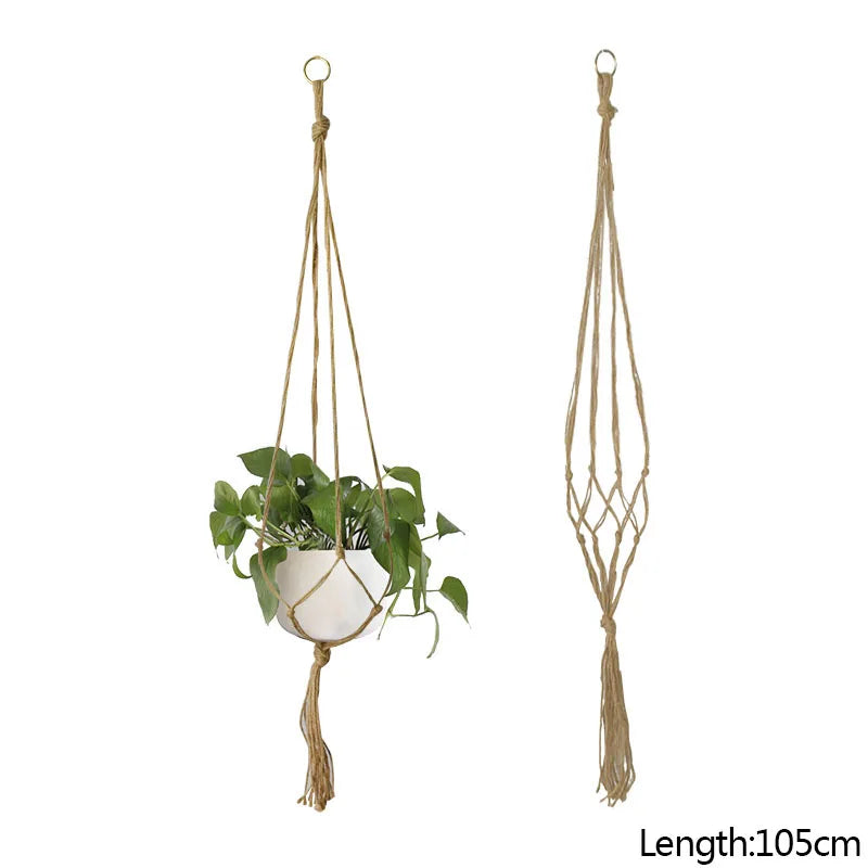 Panier suspendu de plantes en macramé fait à la main, support de Pots de fleurs, décoration suspendue de balcon, corde de levage nouée, fournitures de jardin pour la maison