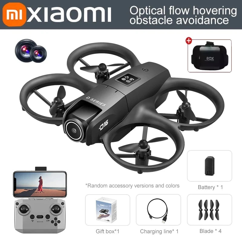 Xiaomi D16 Mini Drone double caméra 8K HDAerial avion évitement d'obstacles UAV fixe télécommande avion cadeau jouets 20000M