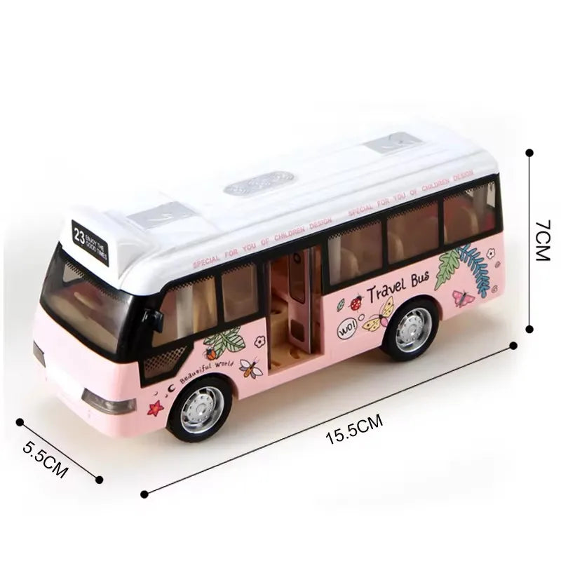Enfants son lumière Tour Bus scolaire modèle garçon fille jouet moulé sous pression en métal petites voitures Bus de ville alimenté par Friction jouer jouets cadeau