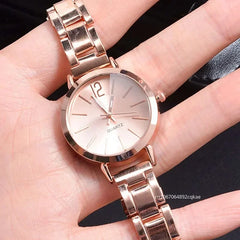 Dames mode Simple alliage numérique avec montre à Quartz Bracelet 2 pièces ensemble de luxe femmes Simple cadran dames montres Reloj Mujer