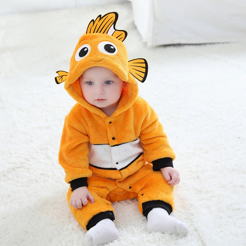 Nemo infantile bébé barboteuses vêtements garçons filles dessin animé pyjamas Cosplay Costume bébé Onesie vêtements nouveau-né à capuche mignon