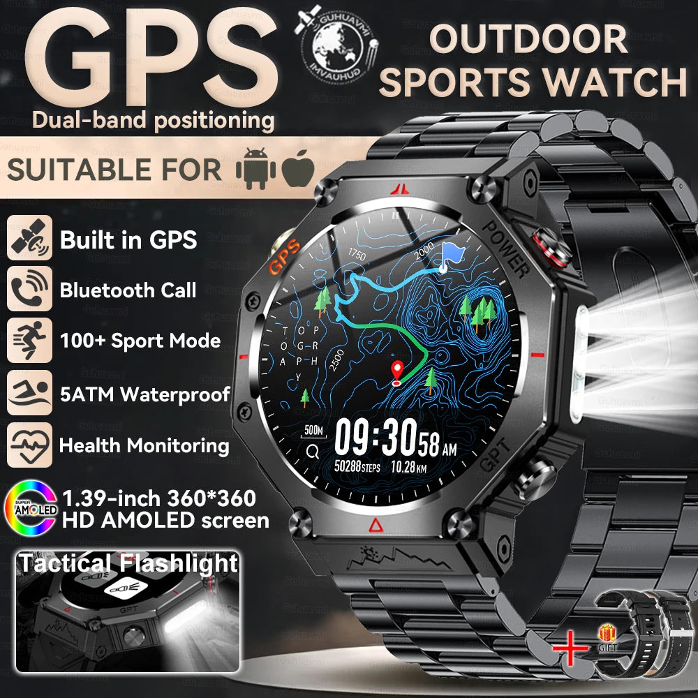 Nouveau t-rex 3 Ultra extérieur GPS montre intelligente 5TM étanche intégré double bande GNSS altimètre sport natation hommes montres intelligentes militaires