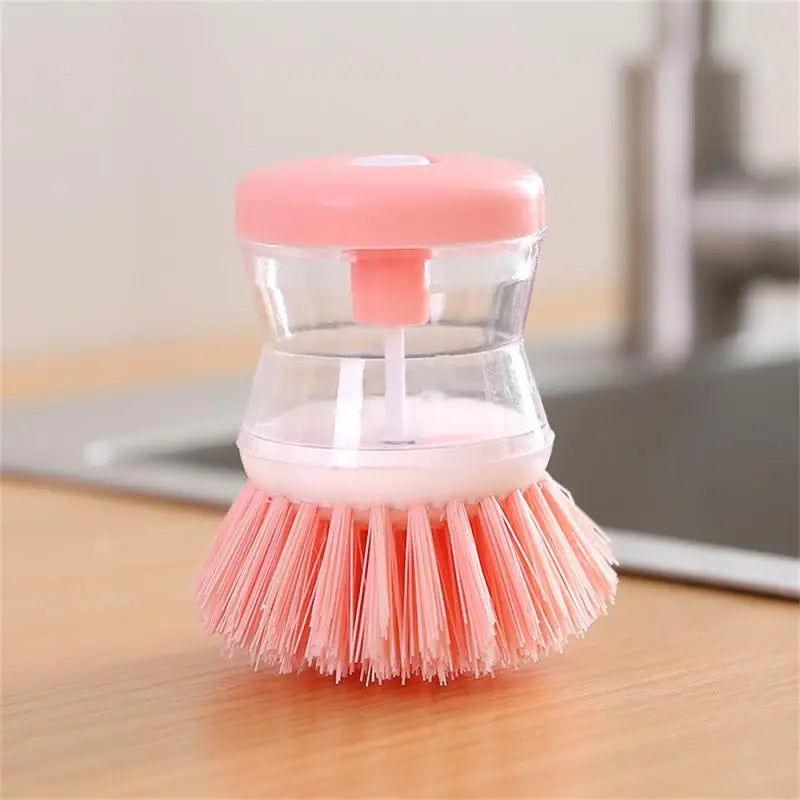 Brosse de lavage de Pot à ajout de liquide, type presse, ajout automatique de liquide, brosse de lavage de vaisselle, brosse de Pot de nettoyage ménager, brosse de poêle