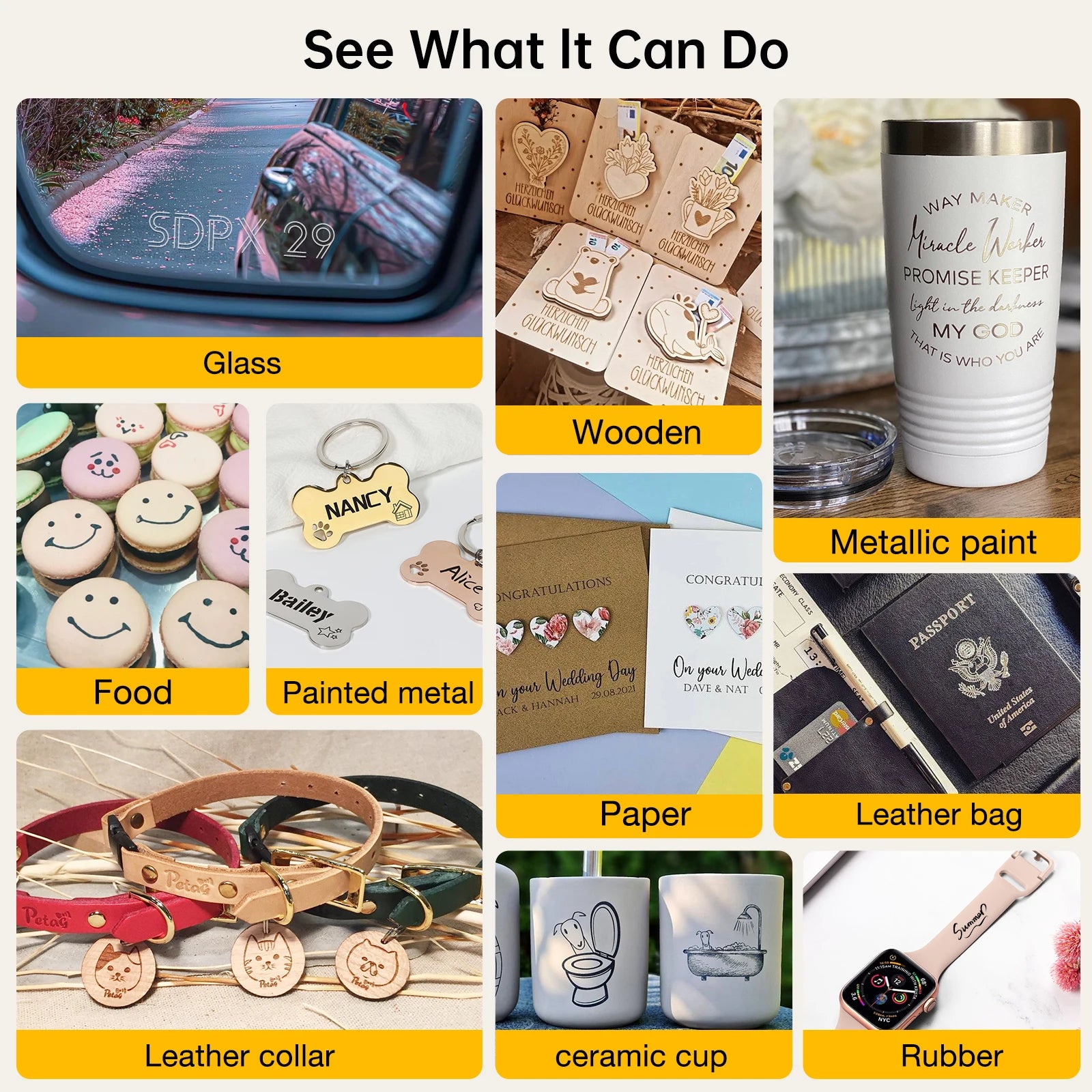 DAJA DJ6 Mini graveur Laser Portable bricolage Bluetooth Machine peint chien étiquette papier cuir en bois plastique Logo CNC Machine