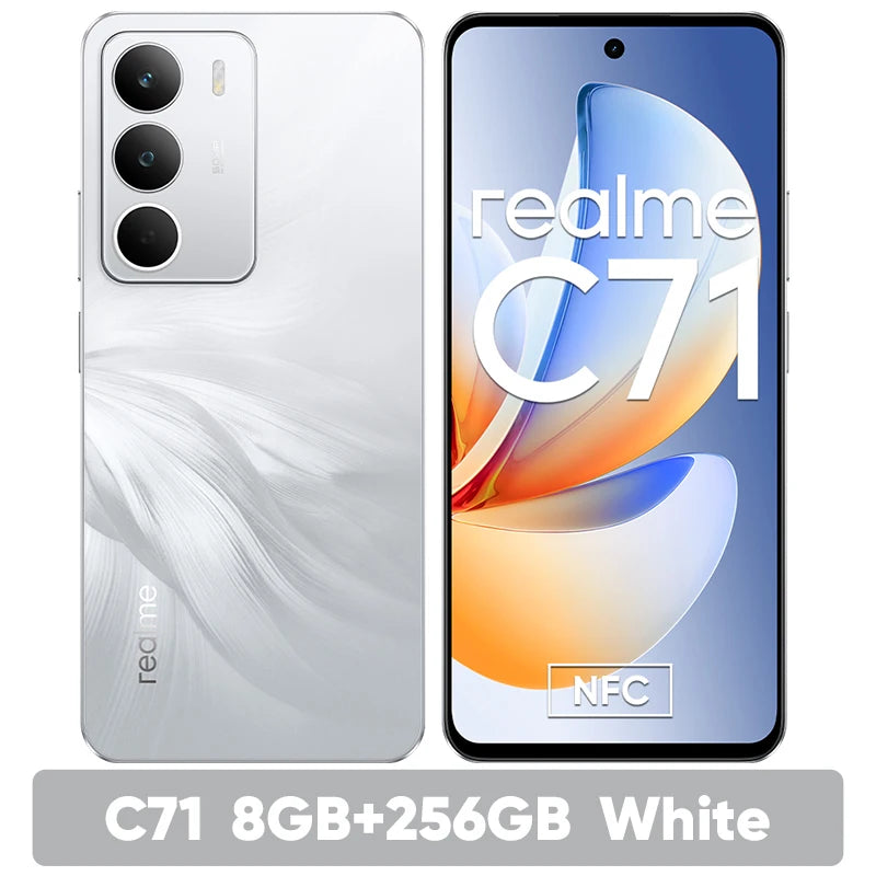 [Première mondiale] realme C71 Smartphone 6300mAh batterie 45W Charge 6.67 "120Hz affichage 50MP AI caméra UNISOC T7250 Chipset NFC