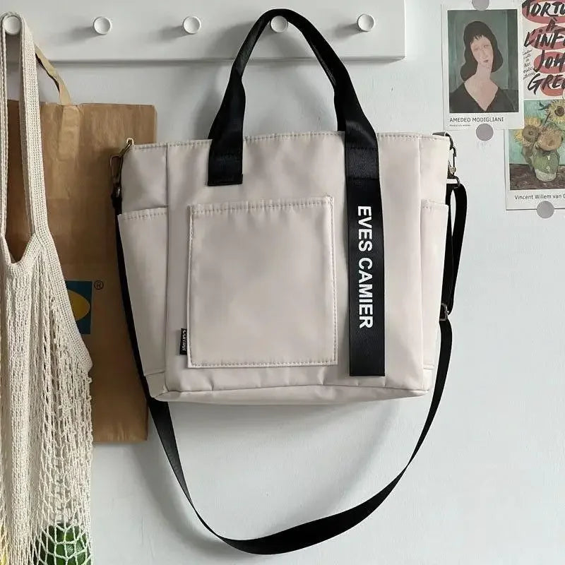 Sac à main en toile imperméable et Nylon, fourre-tout décontracté de grande capacité, sacoches simples à la mode pour écolière, nouvelle collection 2024