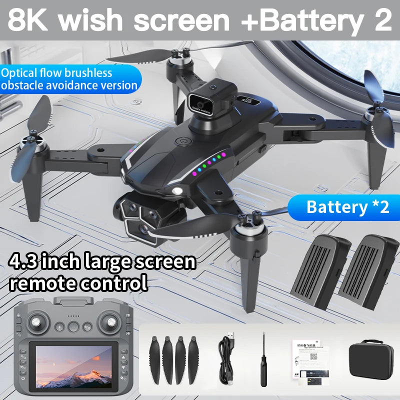 Xiaomi Mijia S12 Drone 8K professionnel GPS HD caméra Drones 5G WIFI 4k 4.3 pouces grand écran télécommande quadrirotor RC Dron