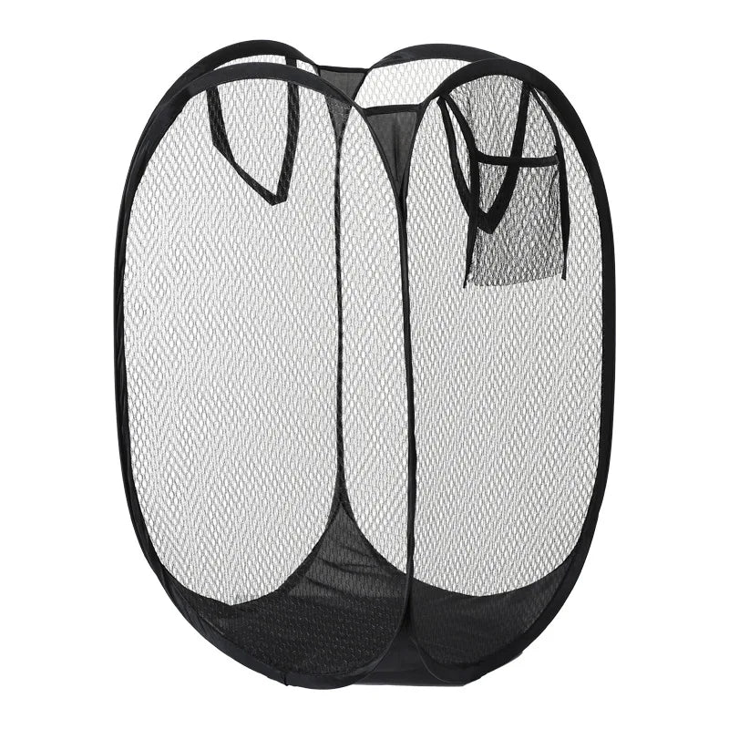 Grand panier de tri de linge sale pliable, cadre de lavage, sac de rangement en maille pour gril, organisateurs de lessive, poudres de stockage, E27