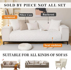 Housse de canapé de luxe en fausse fourrure de lapin, serviette chaude d'hiver en peluche pour salon, coussin de canapé, décoration de maison moderne