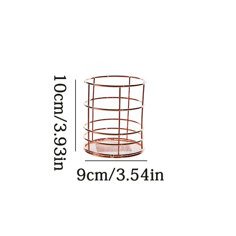 Panier de rangement en fer et métal doré de Style nordique, support multifonctionnel de bureau pour articles divers, boîte de rangement de bijoux