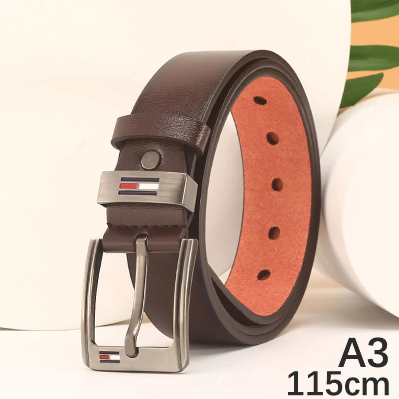 1X Haute Qualité Hommes Ceinture Alliage Boucle Carrée Mâle PU Cuir Ceinture Hommes Mâle Sangle Épingle Boucle Fantaisie Vintage Jeans Ceinture Sangle