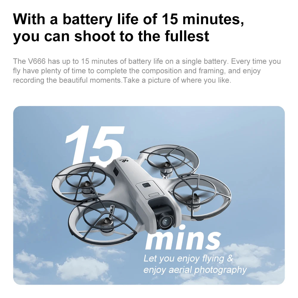 Xiaomi V666 MINI Drone 4K professionnel WIFI 5G Dron évitement d'obstacles sans brosse Altitude Mode sans tête RC quadrirotor FPV jouets